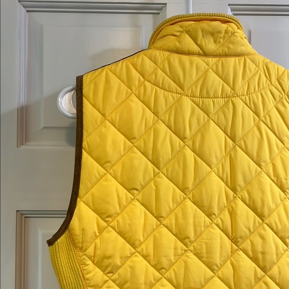 Ralph Lauren Sport Yellow Quilted Genuine Suede Vest with Crest Logo - Size M - Picture 9 of 16